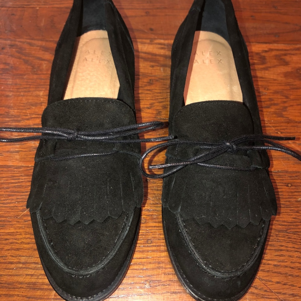Alex + Alex Black Suede Loafers Size 7 Never Worn